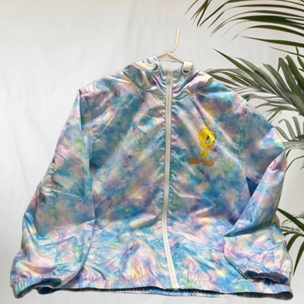 MEMBER ONLY X Looney Tunes full zip windbreaker Jacket M